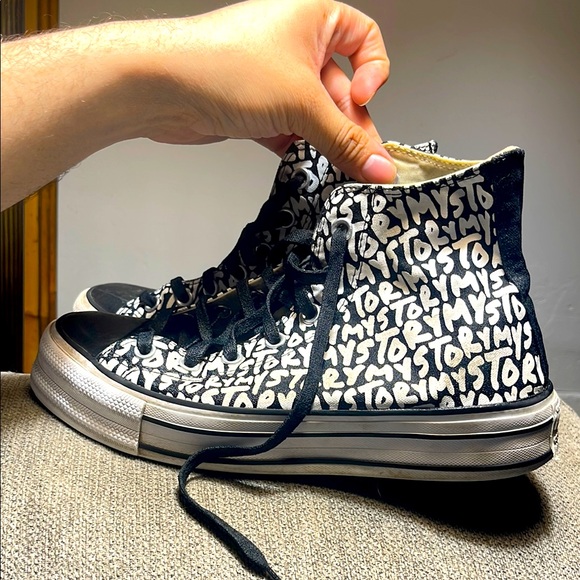 Converse Shoes - Black and White High-Top Sneakers